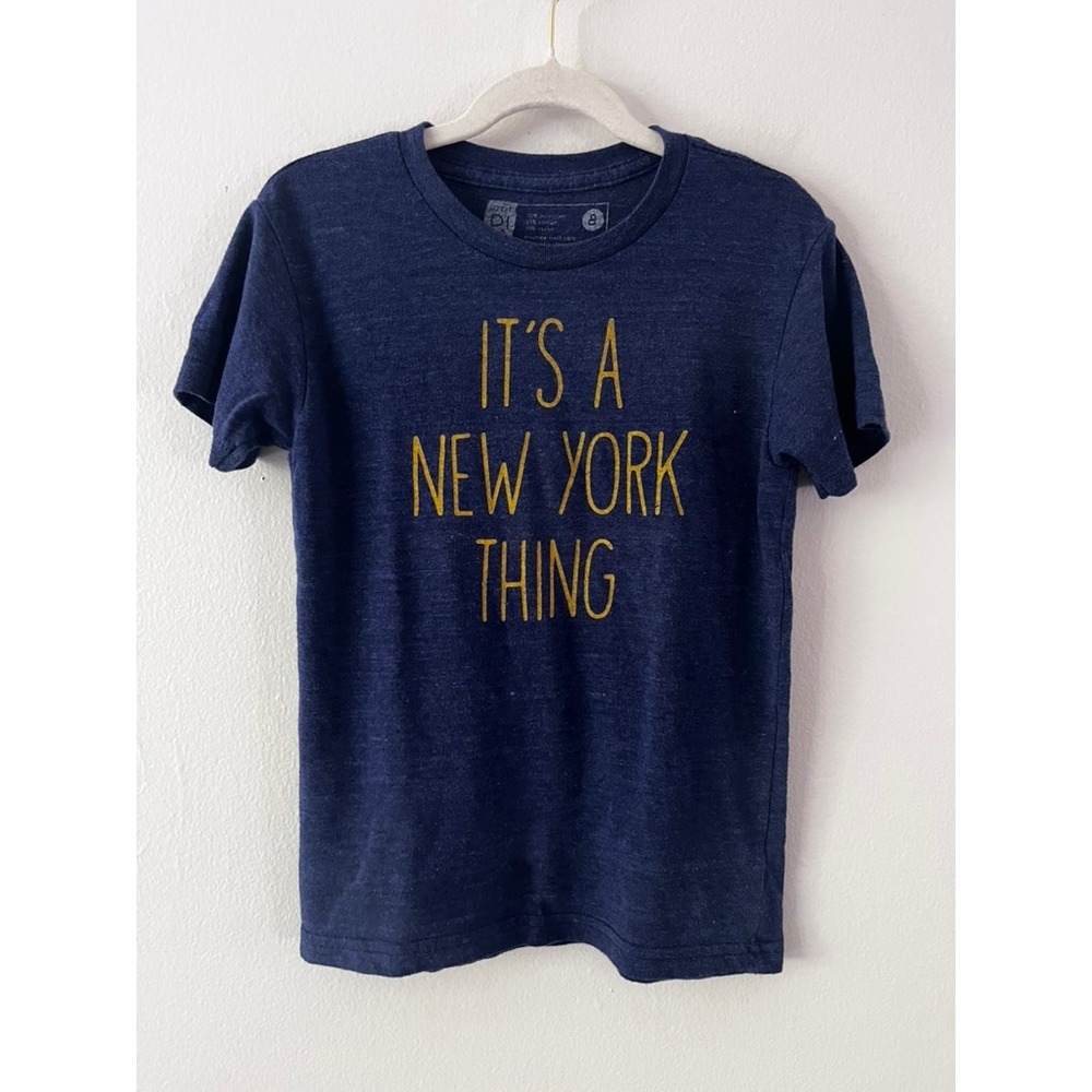 Little DiLascia It's a New York Thing Screen Print Vintage Feel‎ T-Shirt size 8